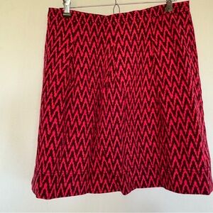 Ann Taylor Loft Sz 8 Linen Blend Fuschia & Purple Chevron A-Line Chic Skirt